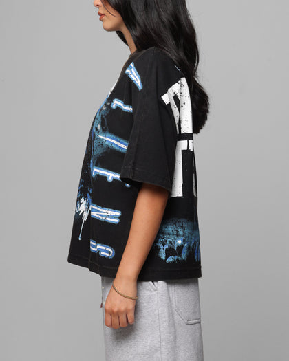 Loiter Alien It's War Boxy T-Shirt Washed Black