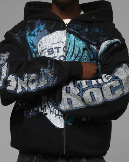Loiter X WWE Stone Cold Beef Vintage Zip Hoodie Black