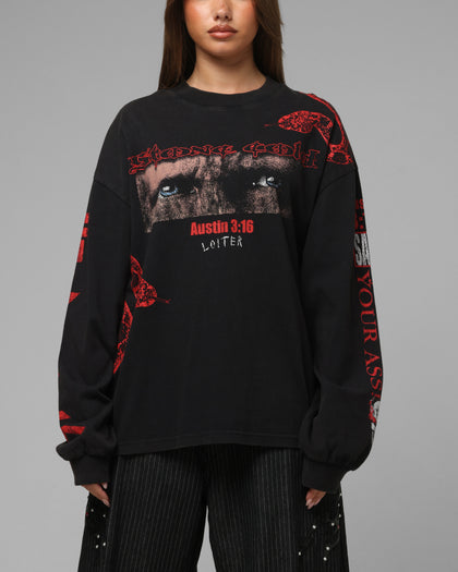 Loiter X WWE Stone Cold Long Sleeve T-Shirt Black