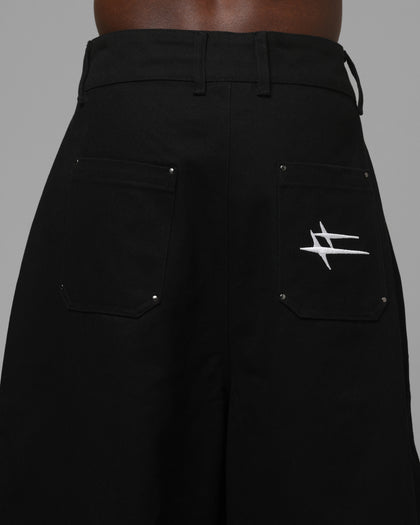 Loiter Utility Cargo Shorts Black