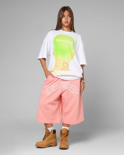 Loiter Destruct Sweat Shorts Pink