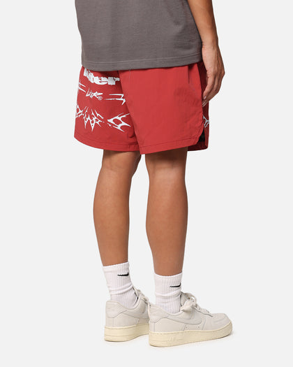 Loiter Stacked Metal Walk Shorts Burgandy