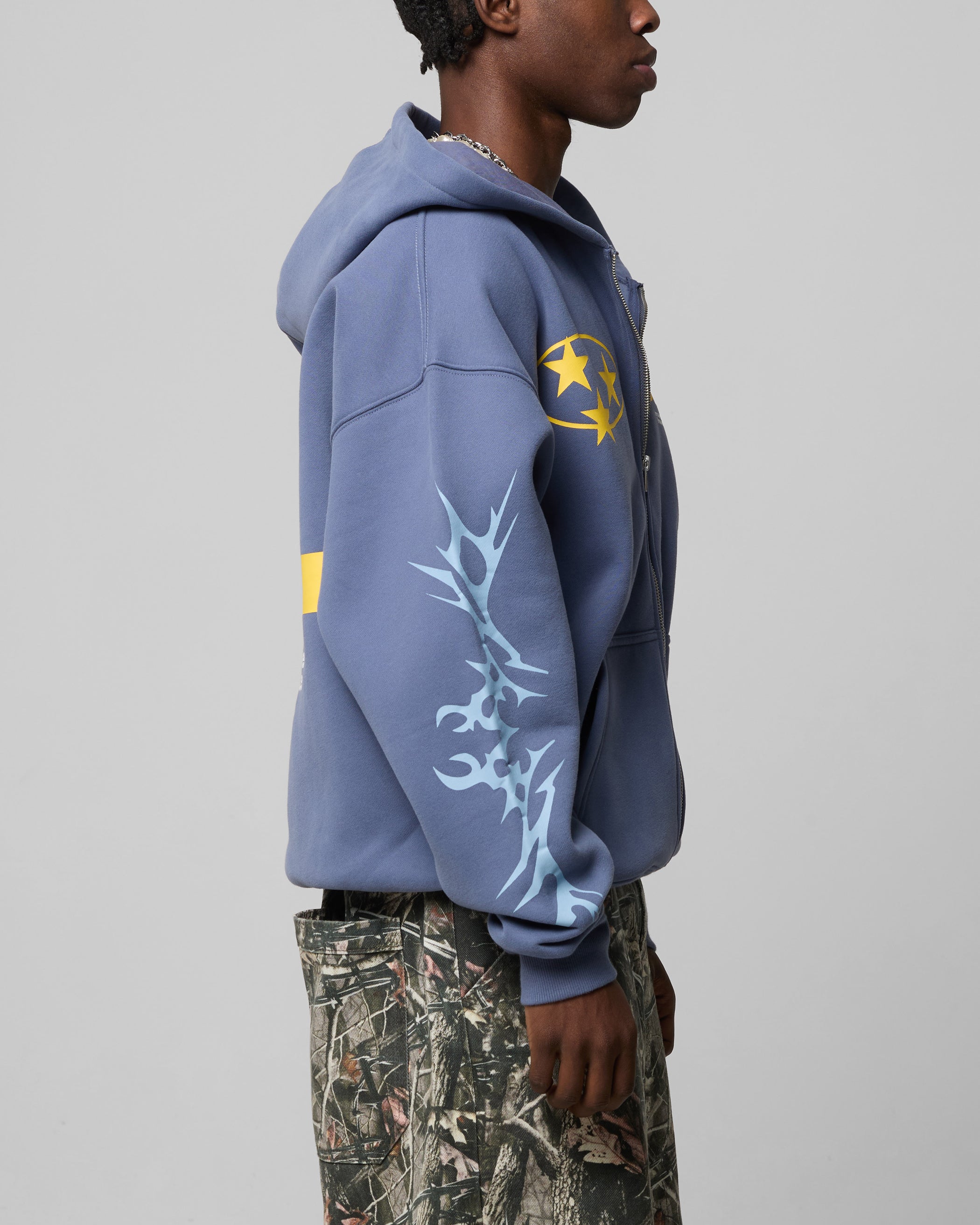 ボルトルーム×ソールイーターMOON & SUN DYED ZIP HOODIE Loiter Solar Zip Hoodie Blue