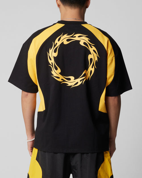 Loiter Subcultural Panel T-Shirt Black/Yellow