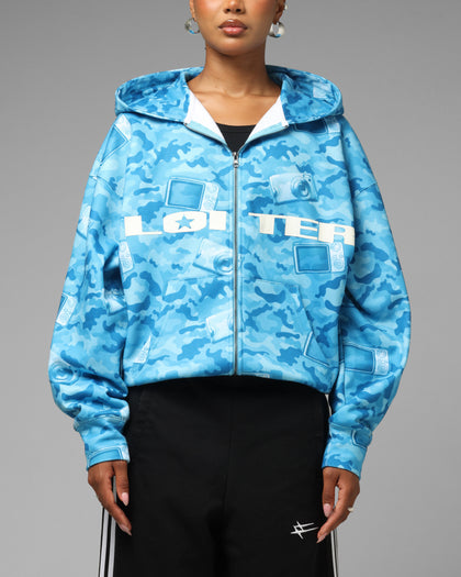 Loiter Digi Camo Zip Hoodie Blue Camo