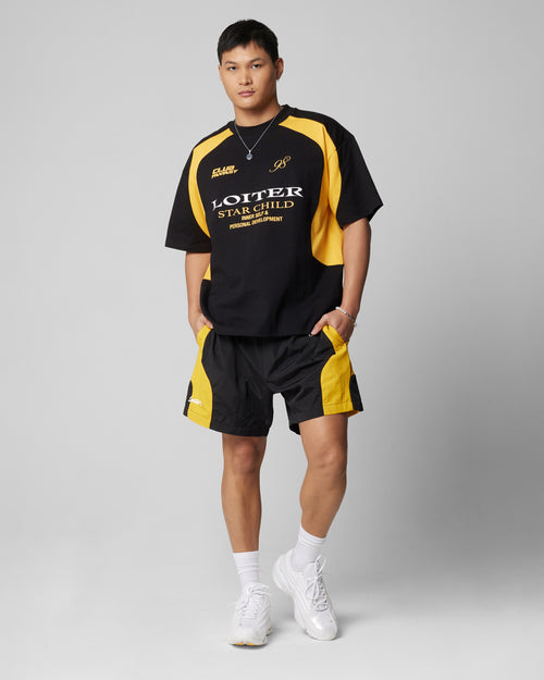 Loiter Subculture Panel Shorts Black/Yellow