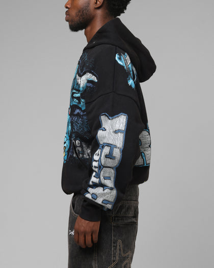 Loiter X WWE Stone Cold Beef Vintage Zip Hoodie Black
