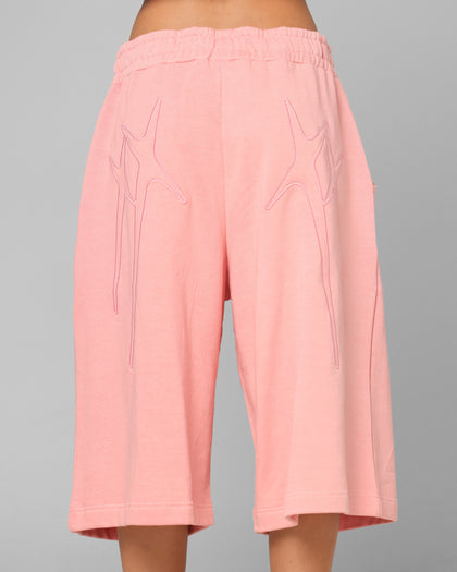 Loiter Destruct Sweat Shorts Pink