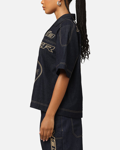 Loiter Motor Denim Button Up Shirt Indigo
