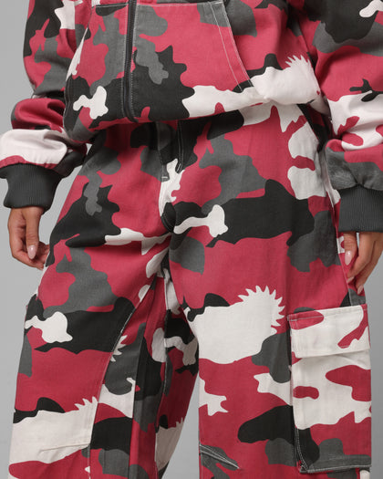 Loiter X WWE Dudley Boyz Cargo Pants Red Camo