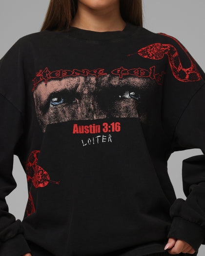 Loiter X WWE Stone Cold Long Sleeve T-Shirt Black