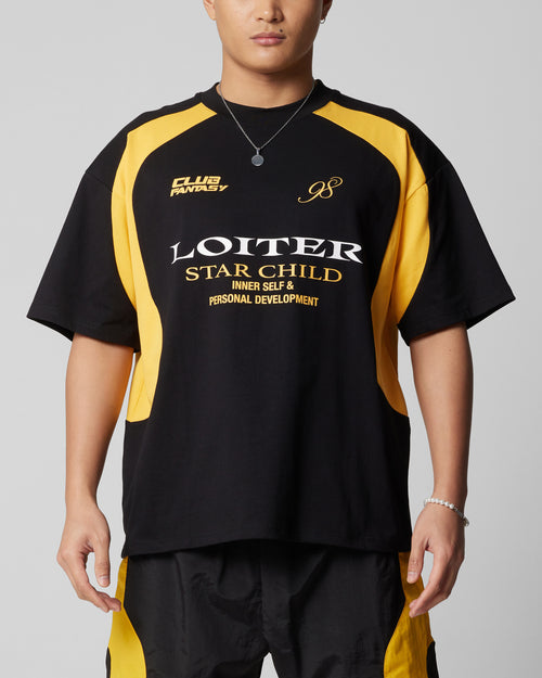 Loiter Subcultural Panel T-Shirt Black/Yellow