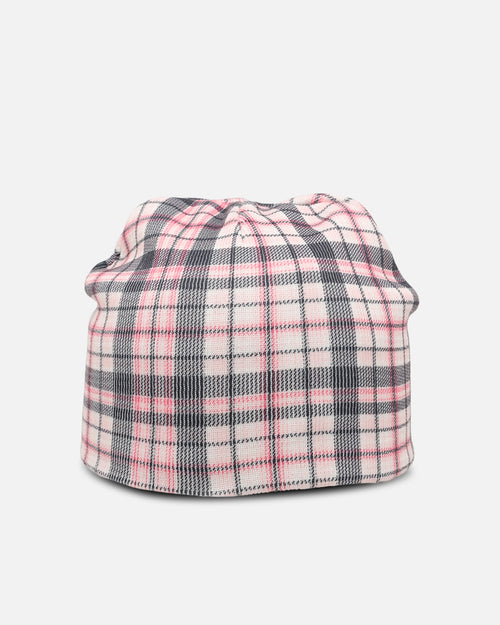 Loiter Ribbed Skully Pink Plaid