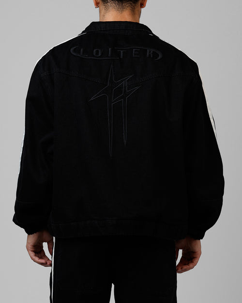 Loiter Track Star Denim Jacket Black