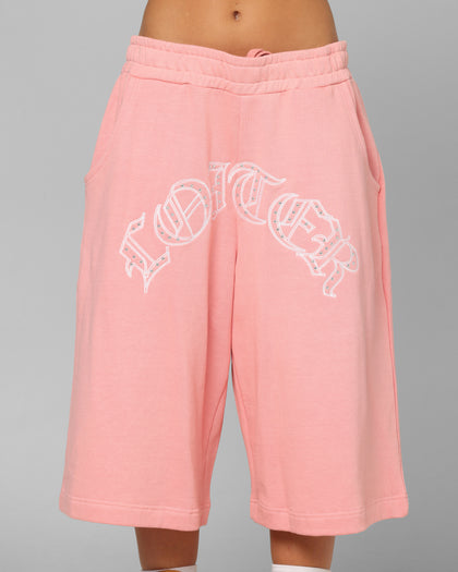 Loiter Destruct Sweat Shorts Pink
