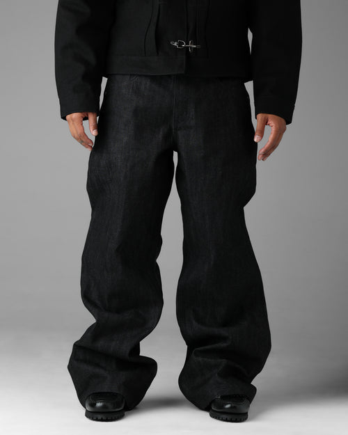 Loiter Selvedge Denim Boot Cut Jeans Black