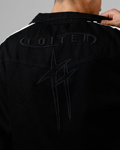 Loiter Track Star Denim Jacket Black