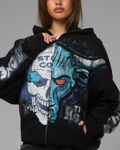 Loiter X WWE Stone Cold Beef Vintage Zip Hoodie Black