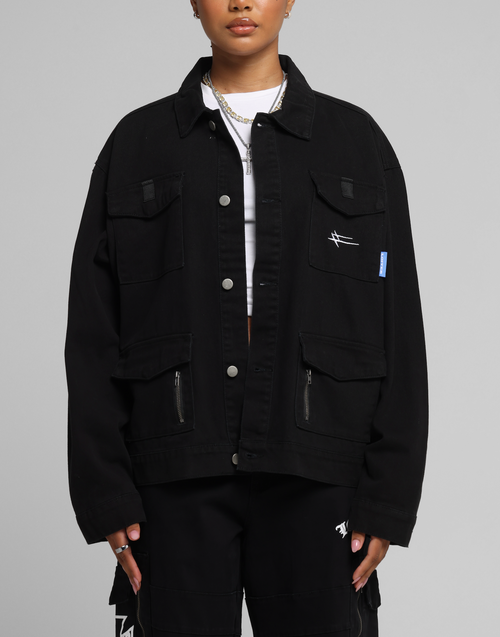 Combat Utility Jacket Washed Black