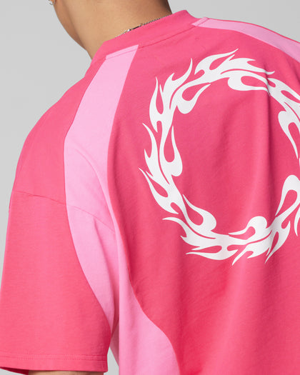 Loiter Subcultural Panel T-Shirt Pink
