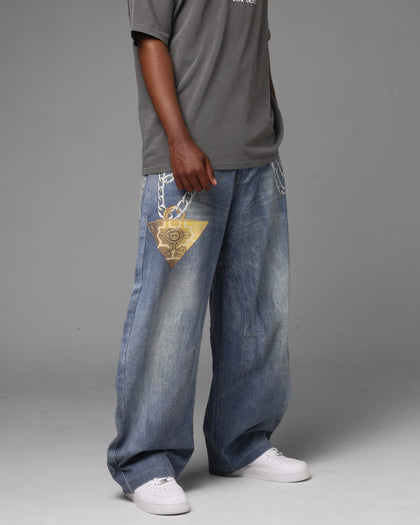 Loiter X Yu-Gi-Oh! Printed Yugi Denim Jeans Denim Blue