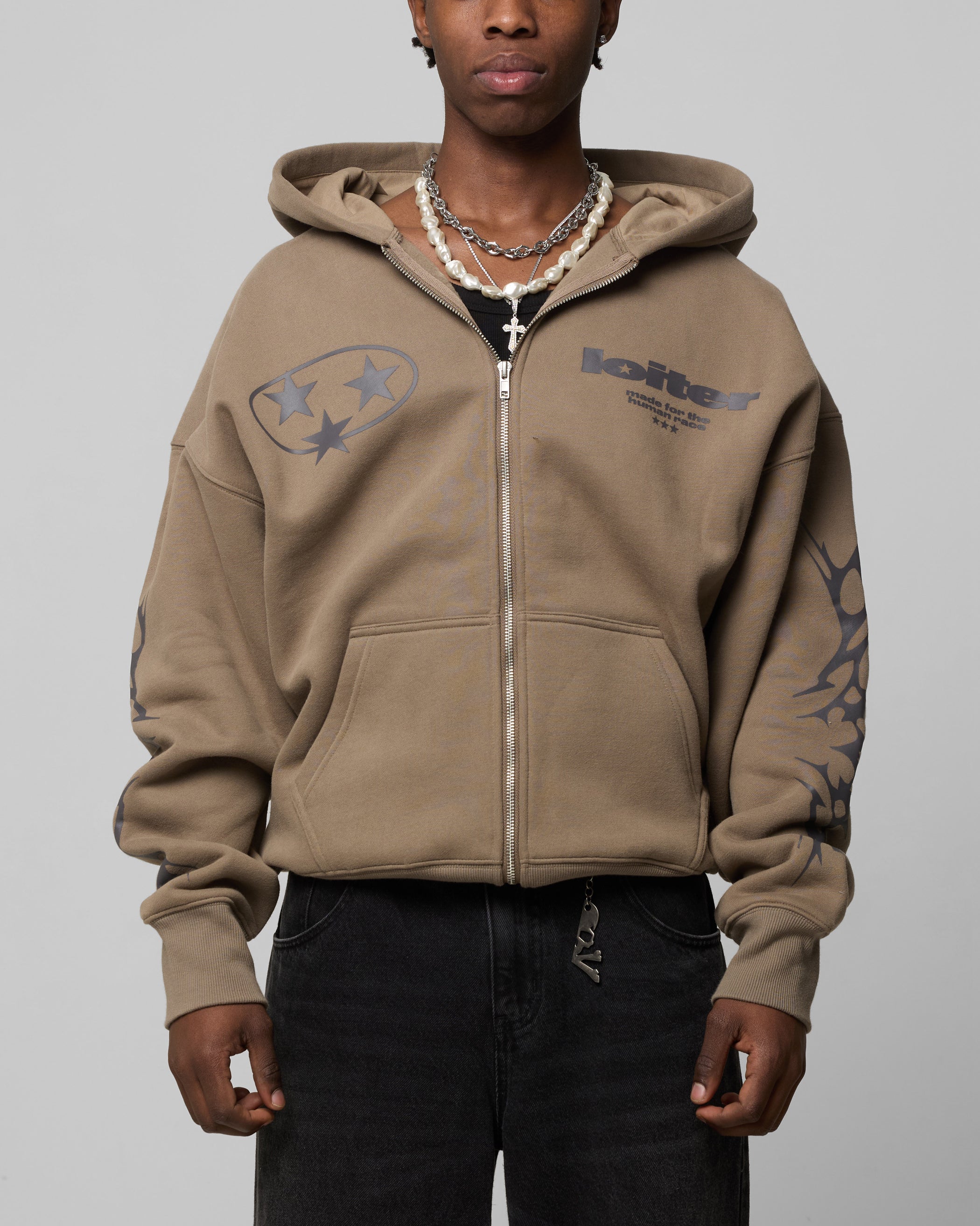 Loiter Solar Zip Hoodie Blue