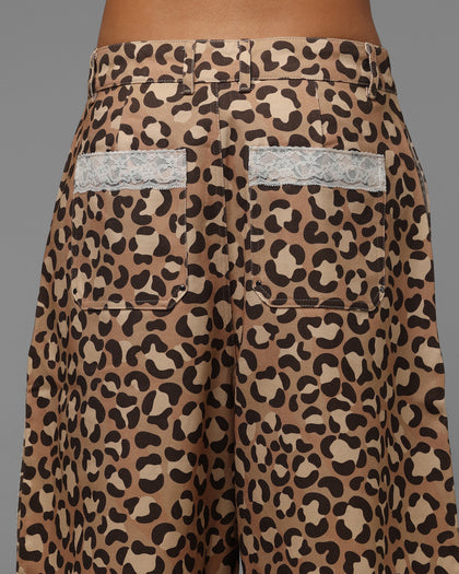 Loiter Lace Jorts Leopard