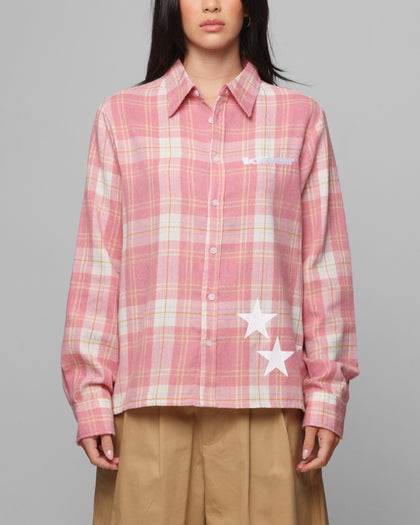 Loiter Solar Button Up Shirt Red Check