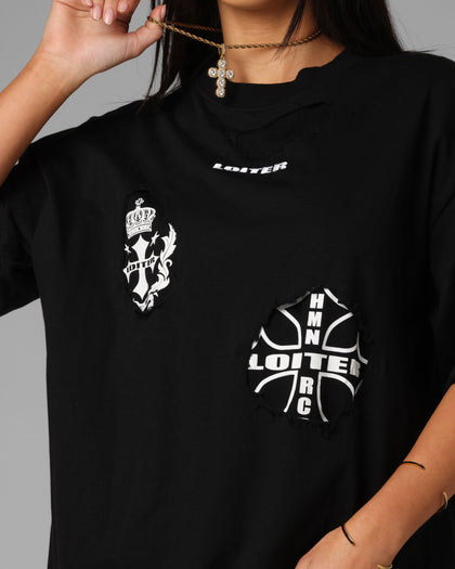 Loiter Destruction T-Shirt Black Wash