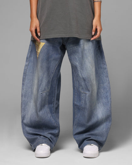 Loiter X Yu-Gi-Oh! Printed Yugi Denim Jeans Denim Blue