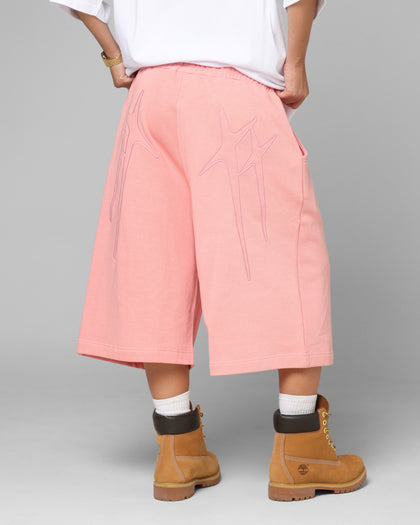 Loiter Destruct Sweat Shorts Pink