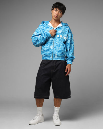 Loiter Digi Camo Zip Hoodie Blue Camo