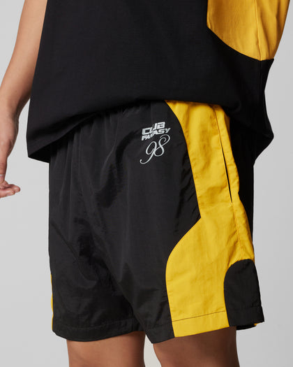 Loiter Subculture Panel Shorts Black/Yellow
