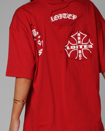 Loiter Destruction T-Shirt Red