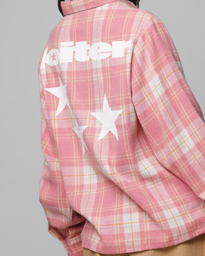 Loiter Solar Button Up Shirt Red Check