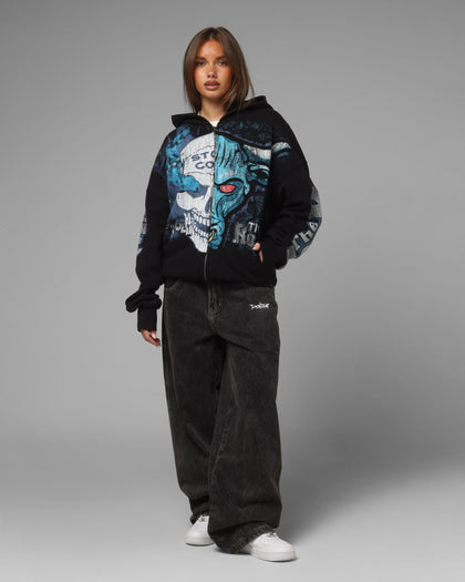 Loiter X WWE Stone Cold Beef Vintage Zip Hoodie Black